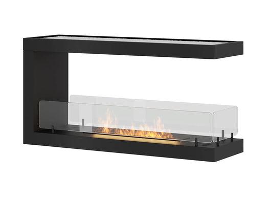 Camino a Bioetanolo Trifacciale da Incasso 100x50 cm Inside U 1000 V1 Nero con Vetro