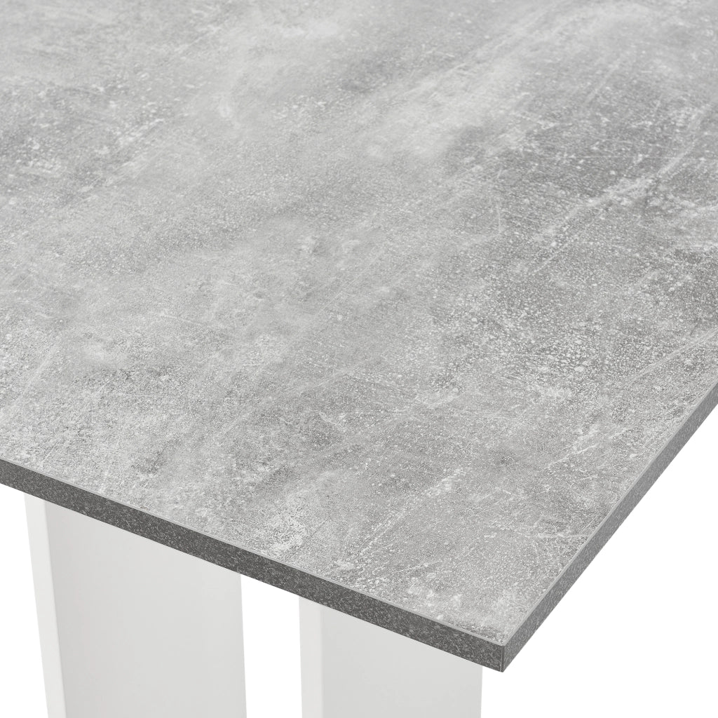 Tavolo Quadrato Lindesnes da Cucina Pranzo Bar 65 x 65 x 78 cm - Effetto Cemento / Bianco [en.casa]