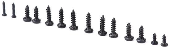 Assortimento di viti a croce a testa piccola da autoallestimento in 1000 pezzi, con contenitore di stoccaggio in plastica, misure M1, M1.2, M1.4 e M1.7.