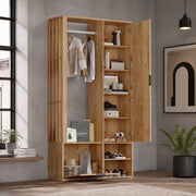 Mobile ingresso 6 in 1 con specchio e appendiabiti 100x33x190 cm