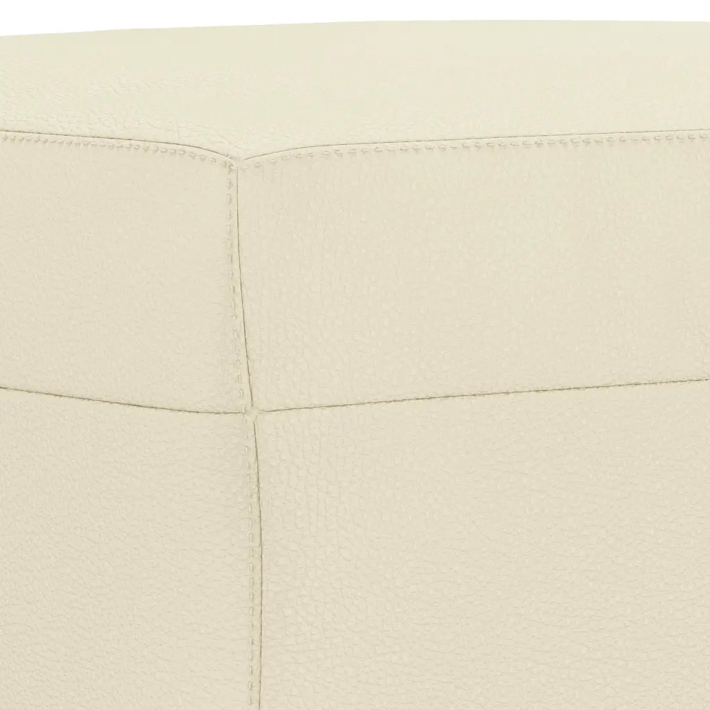 Set di Divani 3 pz con Cuscini crema in Similpelle