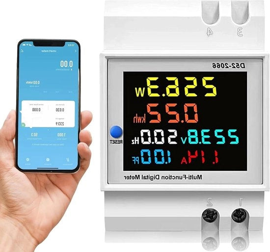 Contatore Elettrico Digitale 1 Fase con Connessione Wi-Fi 6 in 1 LCD Contatore Energetico - Contatore KWH Energetico
