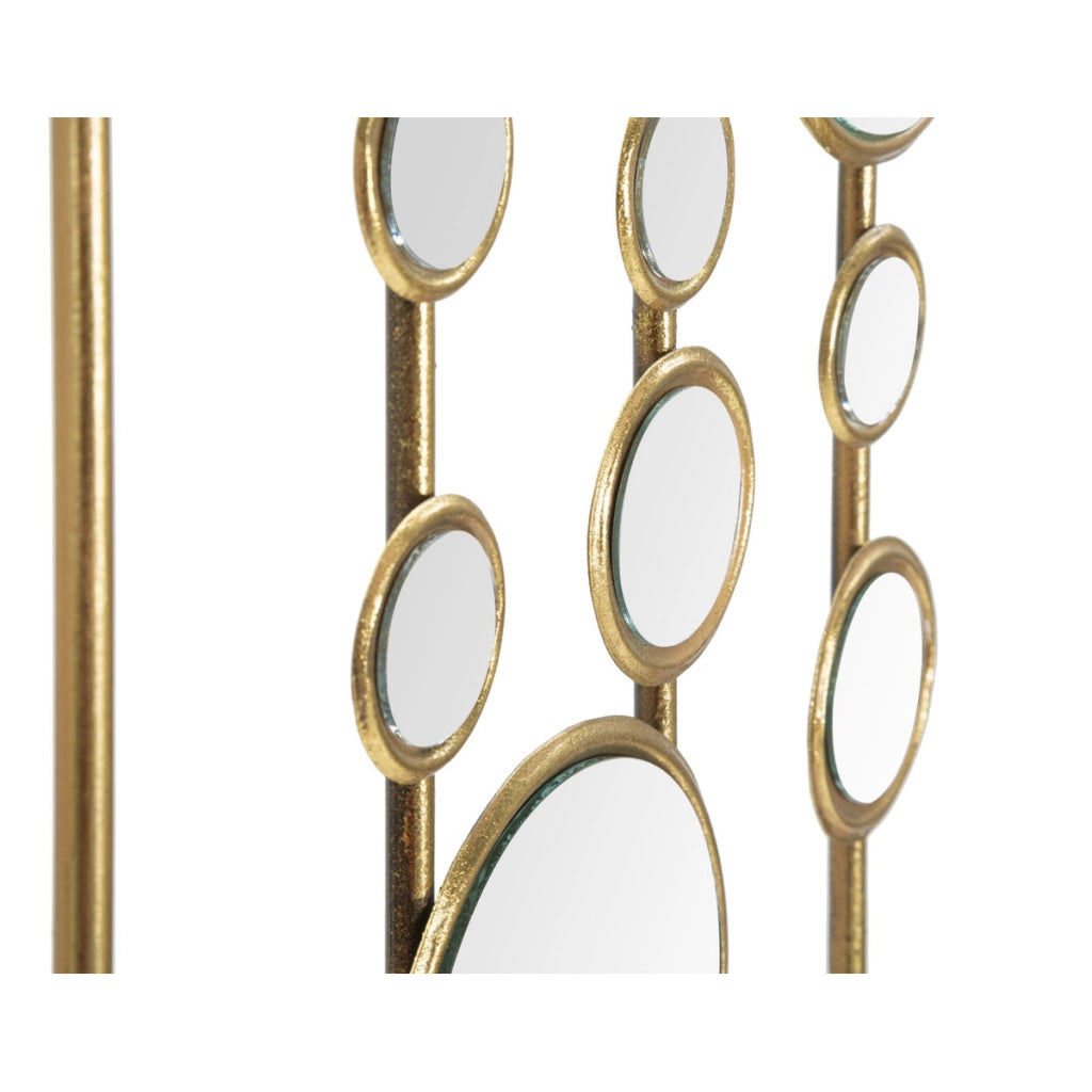Decorazione in Metallo 3D Cerchi 26, Oro, Metallo, 35,5x1,5x90 cm