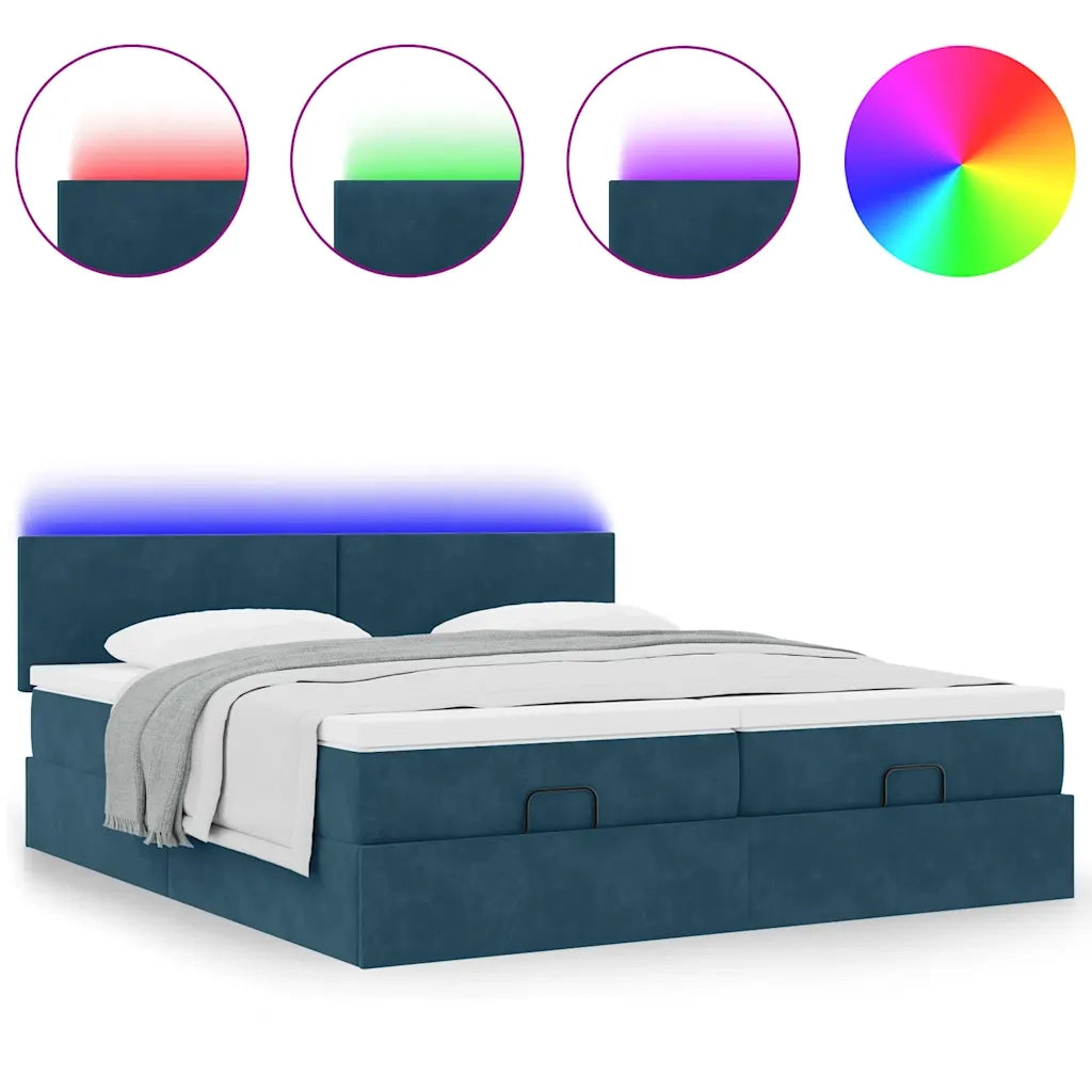 Struttura Letto Pouf con Materassi 160x200 cm Velluto