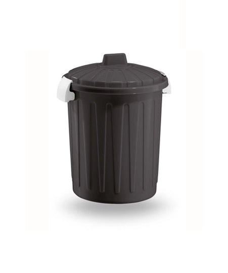 Pattumiera bidoncino con coperchio e chiusura con ganci Grigio 50 litri