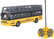 Autobus a Scuola - Giocattolo RC - Auto Guidata - Doppio Decker - 4 Canali - Progettazione Anti-urto - Manettino Idraulico - Autobus RC