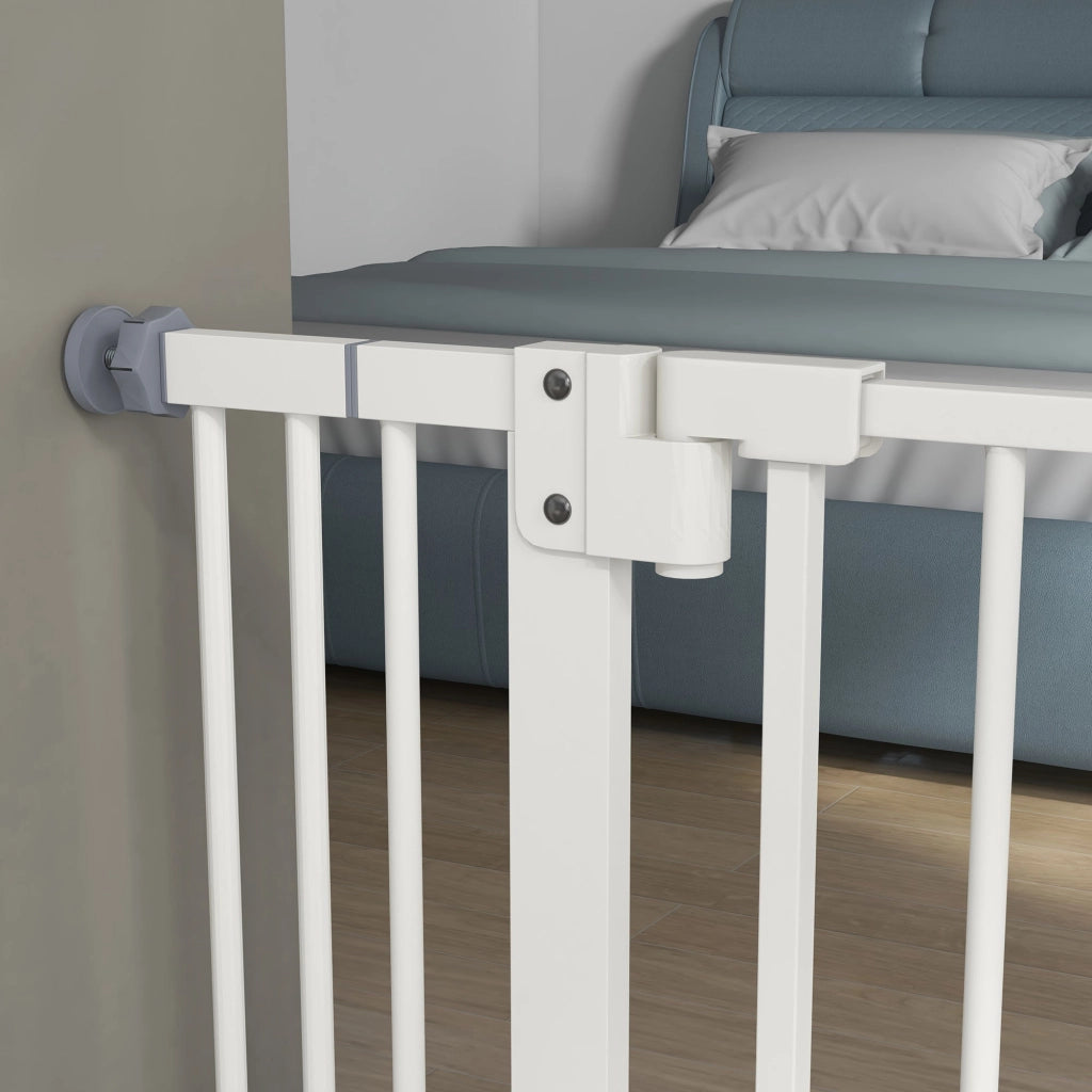Cancellino per Cani Estensibile 74-100x77 cm in Metallo Bianco