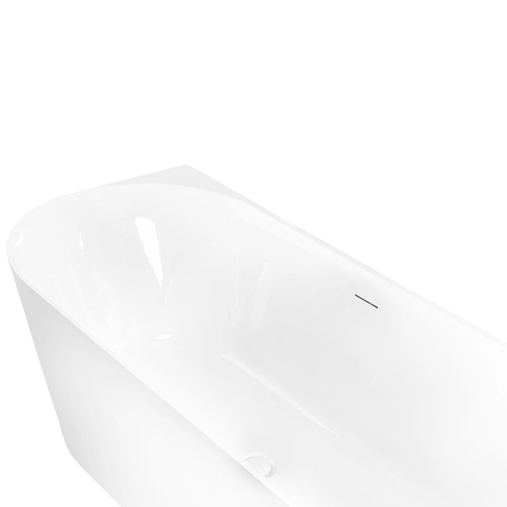 Vasca da bagno angolare 170 x 79 cm bianco opaco in stile moderno lato sinistro