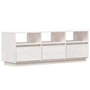 Mobile TV multimediale scaffale TV credenza mobile TV sala da pranzo soggiorno camera da letto 140 x 37 x 50 cm legno di pino massiccio bianco 02_0025929