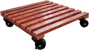 Trolley per piante con ruote e base di vaso floreale rimovibile per interni ed esterni (Chestnut 23 cm)