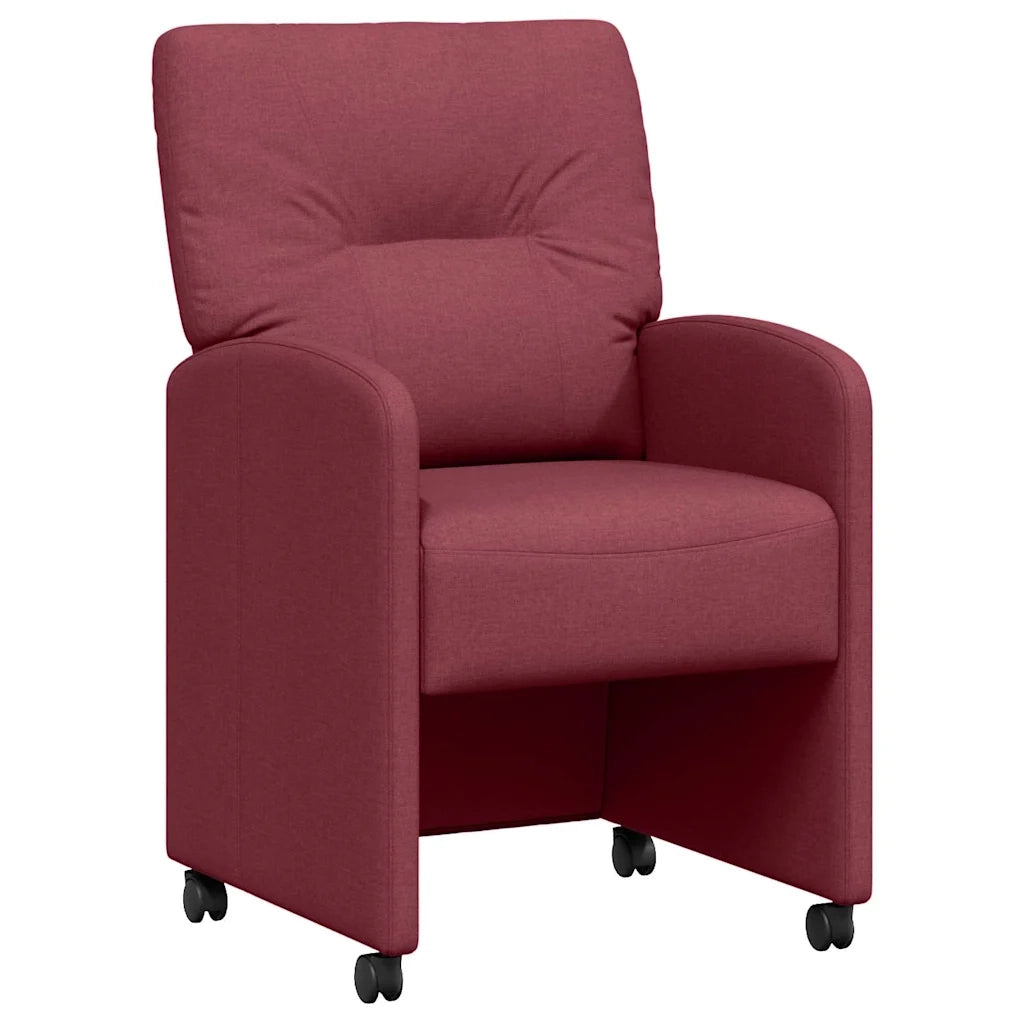 Sedie da Pranzo con Ruote 2 pcs Rosso vino 57 x 67 x 95 cm 42017850
