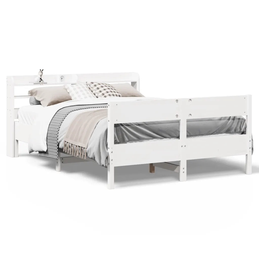 Letto senza Materasso Bianco 140x200 cm Legno Massello di Pino 3306928