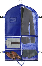 Borsa per bambini, borsa con 4 tasche, borsa per danzatori, borsa per bambine danzanti, borsa per viaggi, borsa per competizioni, borse per abbigliamento trasparenti, impermeabili (110 x 60 cm - 1 pezzo, blu)