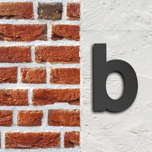 Lettera "b" per numero civico 3D Arial 15 cm Antiruggine Con materiale di montaggio
