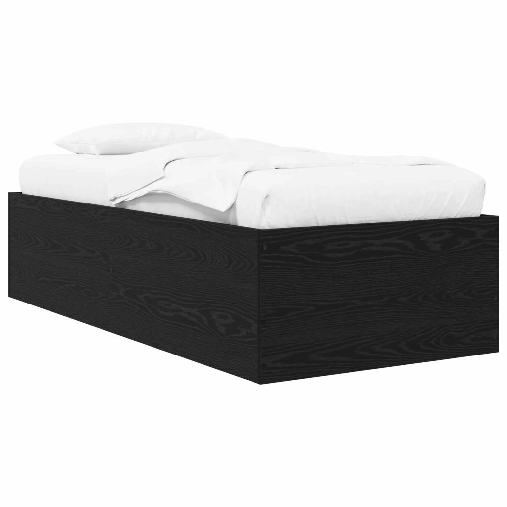 Struttura letto a pavimento Rovere Nero 80 x 200 cm 3429539