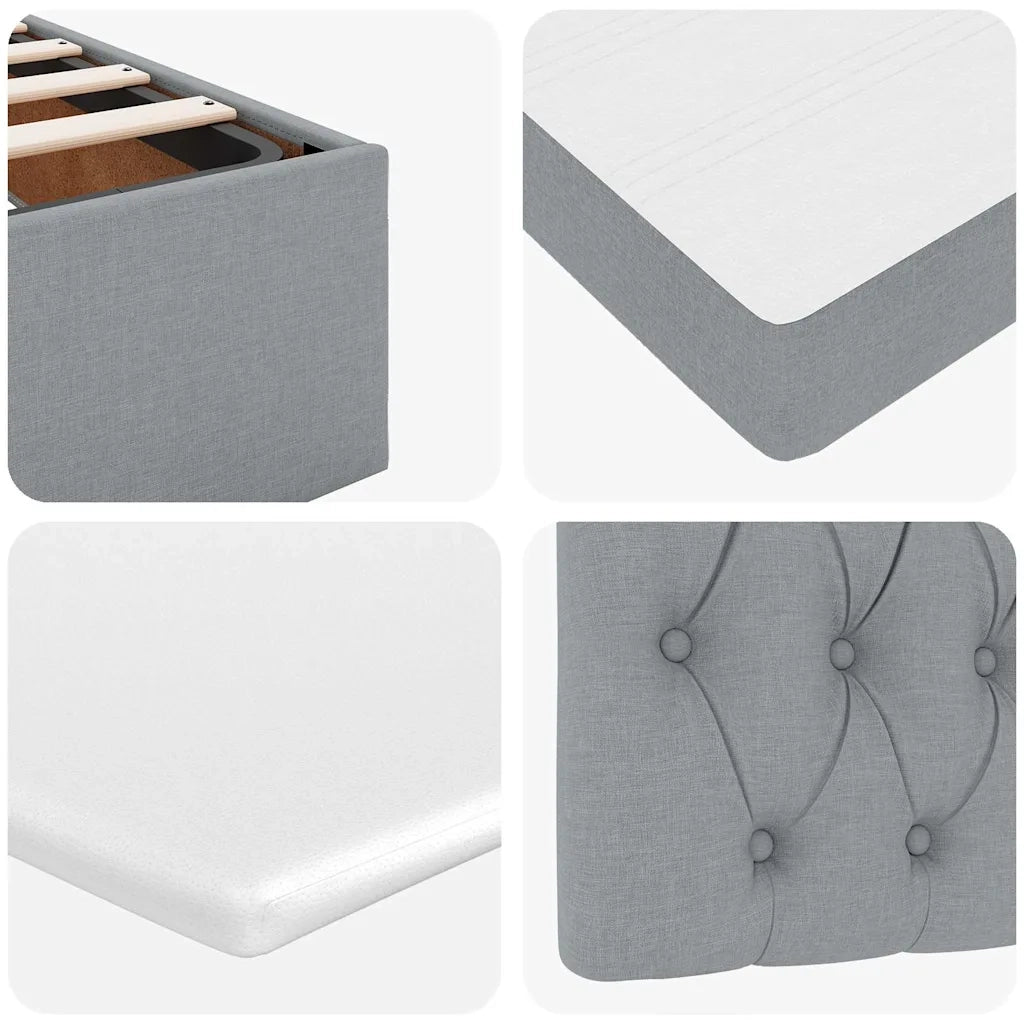 Struttura Letto Pouf con Materasso 180x200 cm in Tessuto 3313258