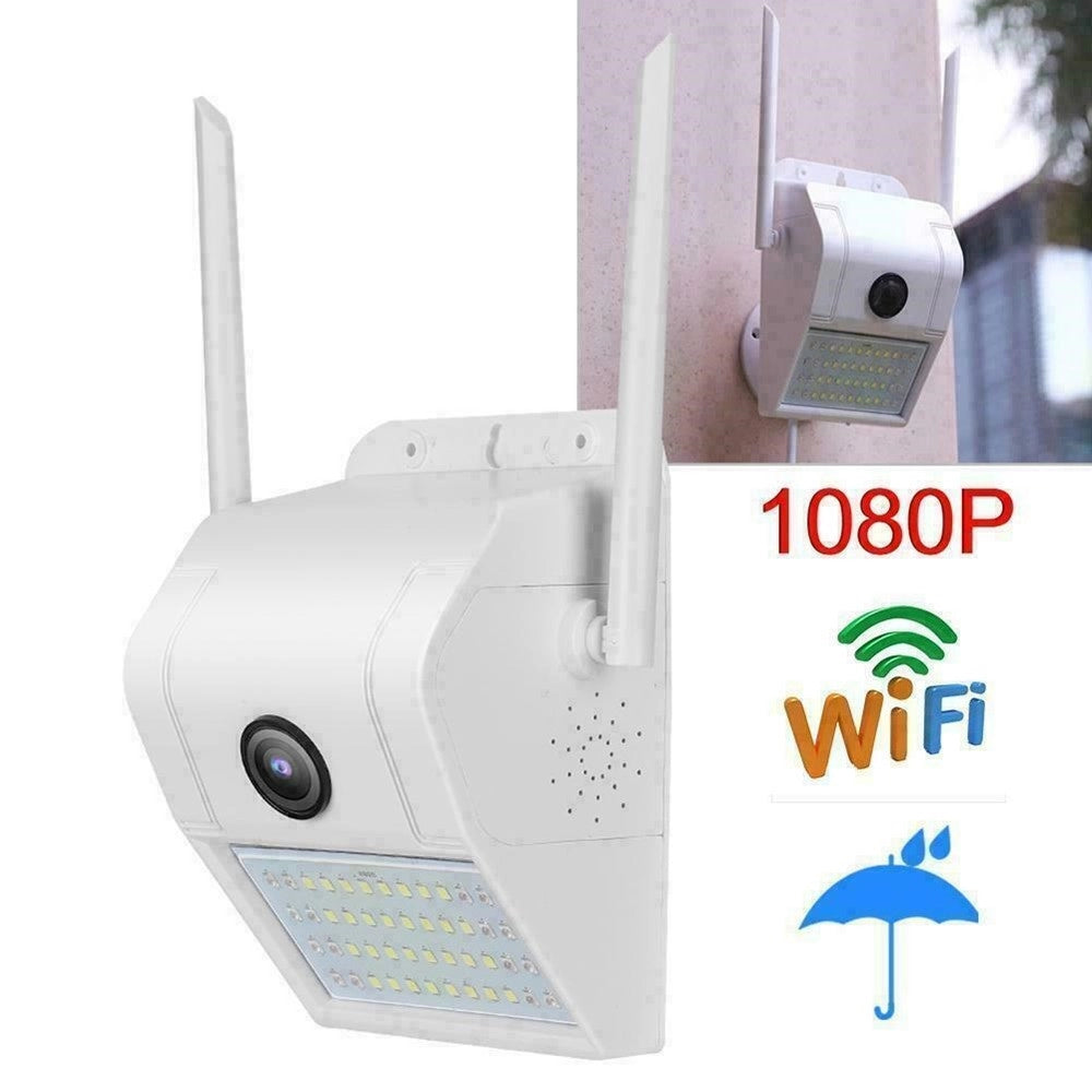 Trade Shop - Ip Camera Wifi Esterno 2mp 1080p Led Lampada Solare Ip66 Telecamera Cam Sd Rec -