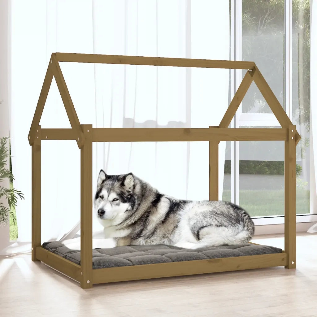 Cuccia per Cani Ambra 111x80x100 cm in Legno Massello di Pino 822220