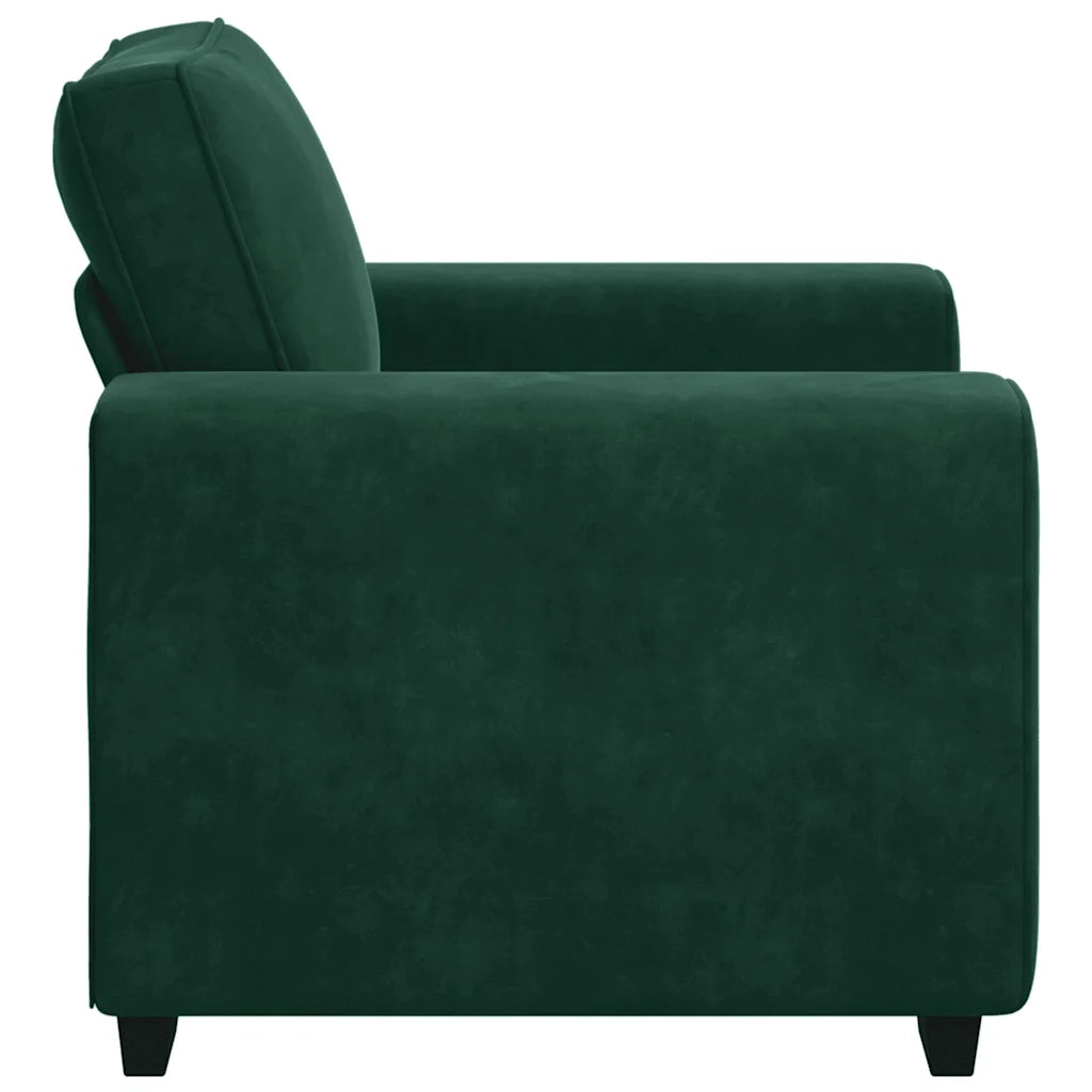 vidaXL Divano Sedia Verde Scuro 60 cm Velluto