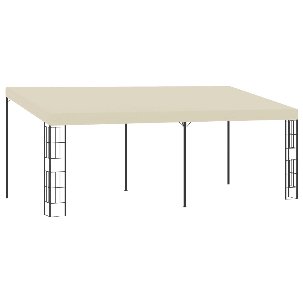 Gazebo a Parete 3x6 m Crema in Tessuto