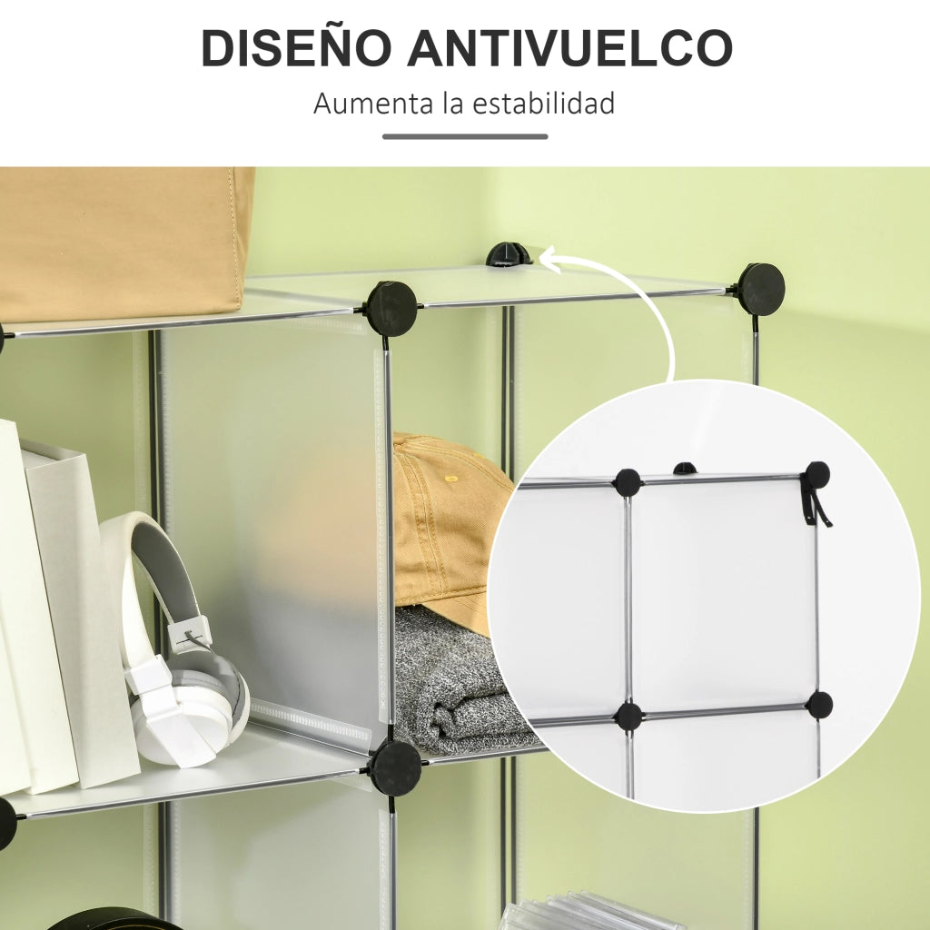 Armadio scarpe con cubi ¨C Zephmum ¨C Plastica trasparente 125x32x125 cm