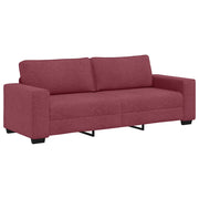 Divano | Divano da soggiorno | Sofa a 3 Posti Rosso Vino 220x77x82 cm in Tessuto