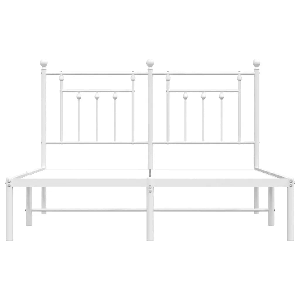 Giroletto con Testiera-Struttura Letto con testiera Metallo Bianco 140x190 cm 536185