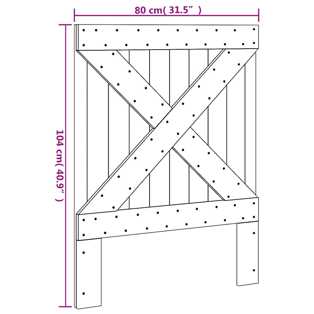 Testiera | Testata 80x104 cm in Legno Massello di Pino
