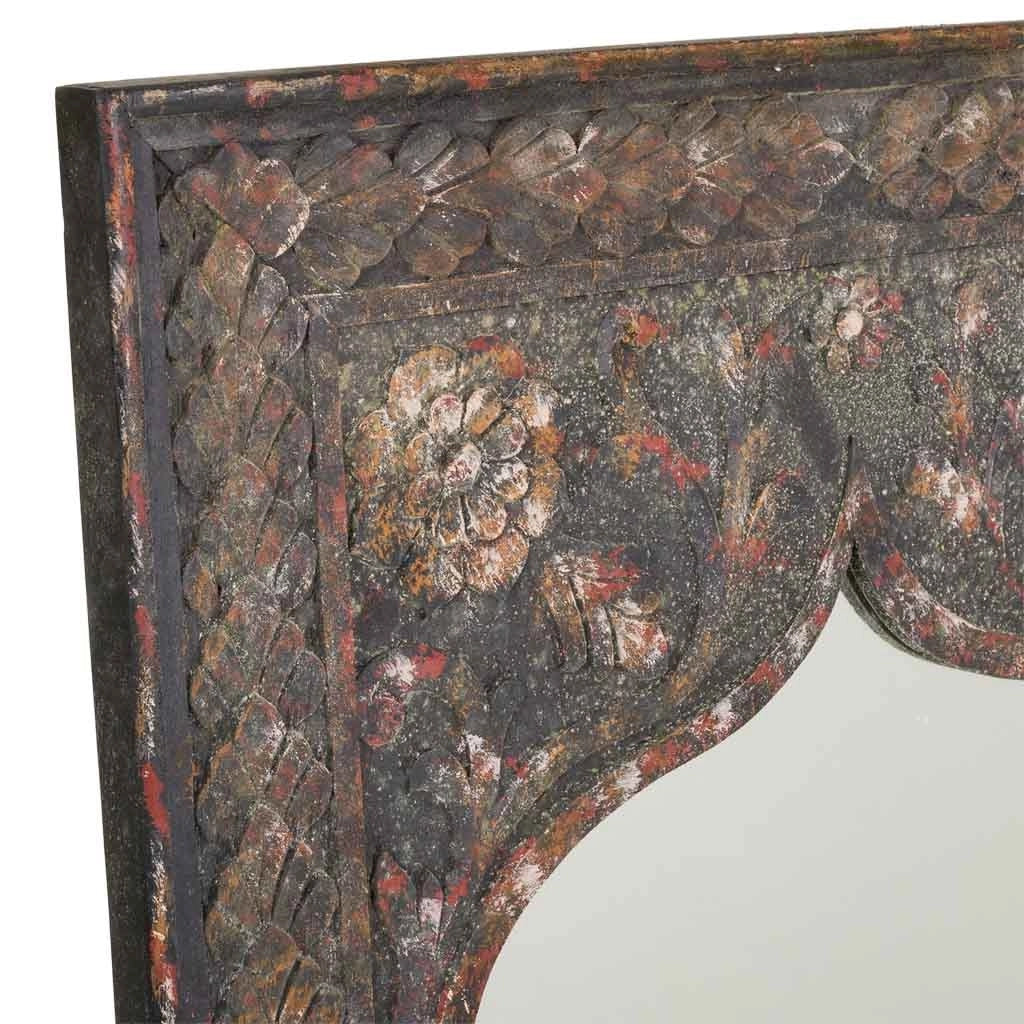 Specchio in legno marrone artigianale 60x90x0,5h cm