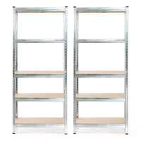 Set 2x scaffali a incastro per carichi pesanti 174x75x30cm Max 875kg l’uno Acciaio 5 ripiani