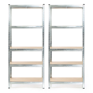 Set 2x scaffali a incastro per carichi pesanti 174x75x30cm Max 875kg l’uno Acciaio 5 ripiani