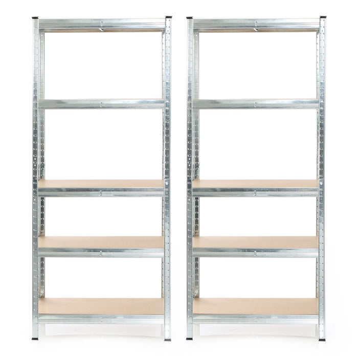 Set 2x scaffali a incastro per carichi pesanti 174x75x30cm Max 875kg l’uno Acciaio 5 ripiani