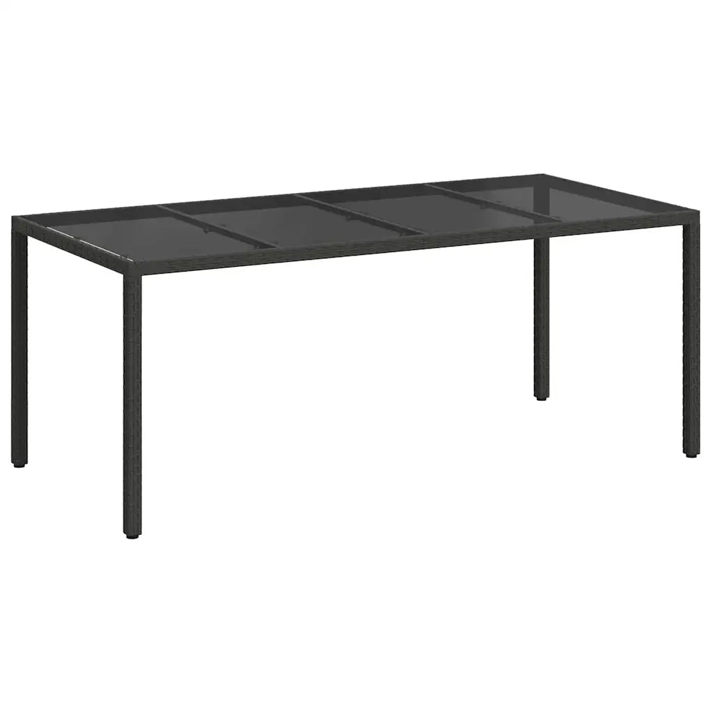 Tavolo da Giardino Nero 190 x 90 x 75 cm polyrattan 362547