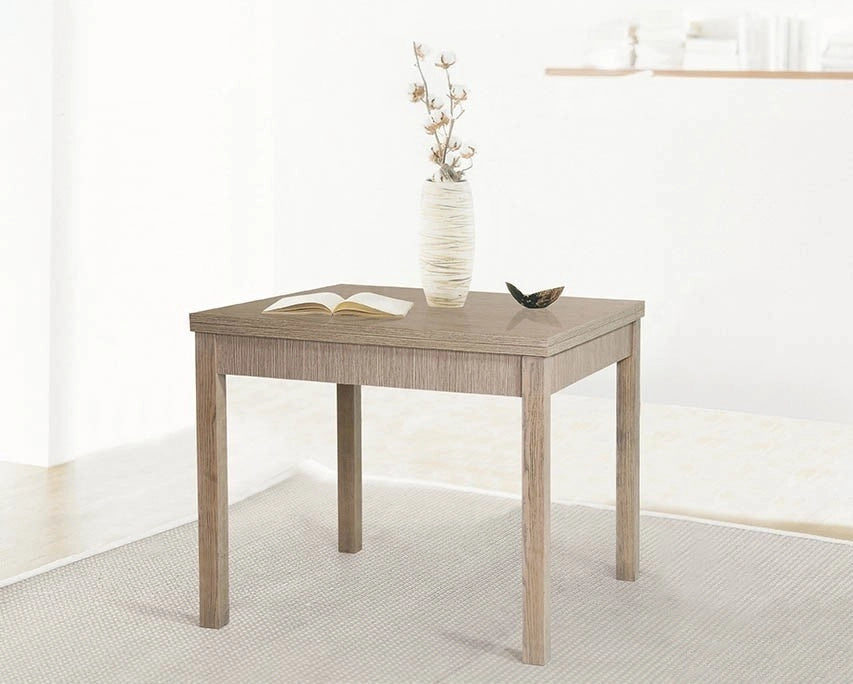 KIT TAVOLO ALLUNGABILE 90X90/180X79H GAMBE MM.50X50 FINITURA LARICE GRIGIO