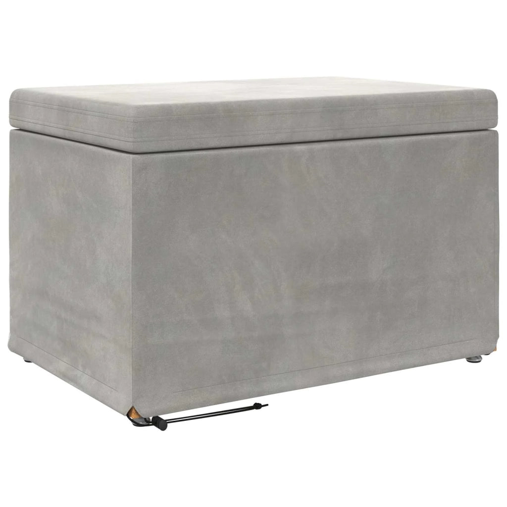Pouf Grigio chiaro Velluto e Legno Ingegnerizzato 876765