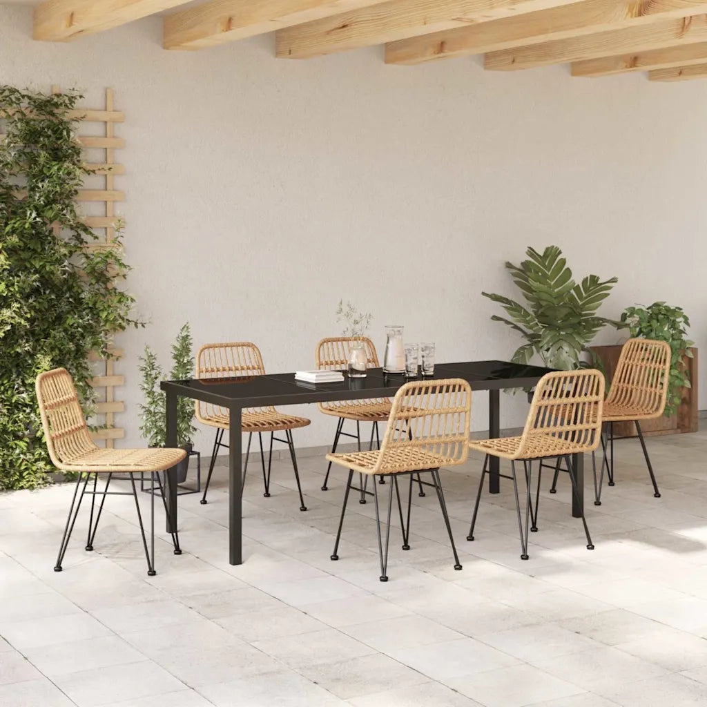 Set da Pranzo per Giardino 7 pcs Marrone 3379196