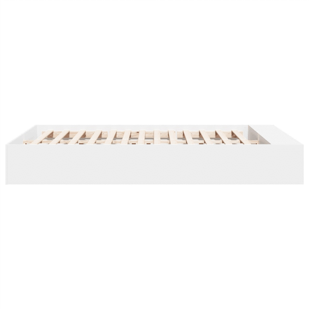 Letto matrimoniale | Letto per adulti | Giroletto Bianco 150x200 cm in Legno Multistrato