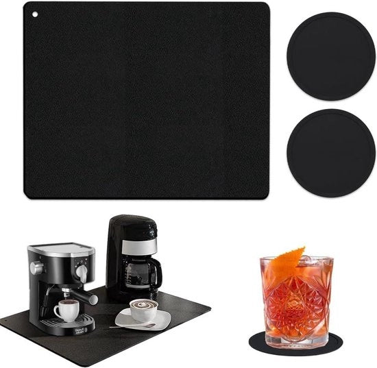 Sostegno per macchina caffè - mattonella antiscivolo in silicone - impermeabile - accessori per macchina caffè - 2 sostegni - piastra di scivolamento in nylon.