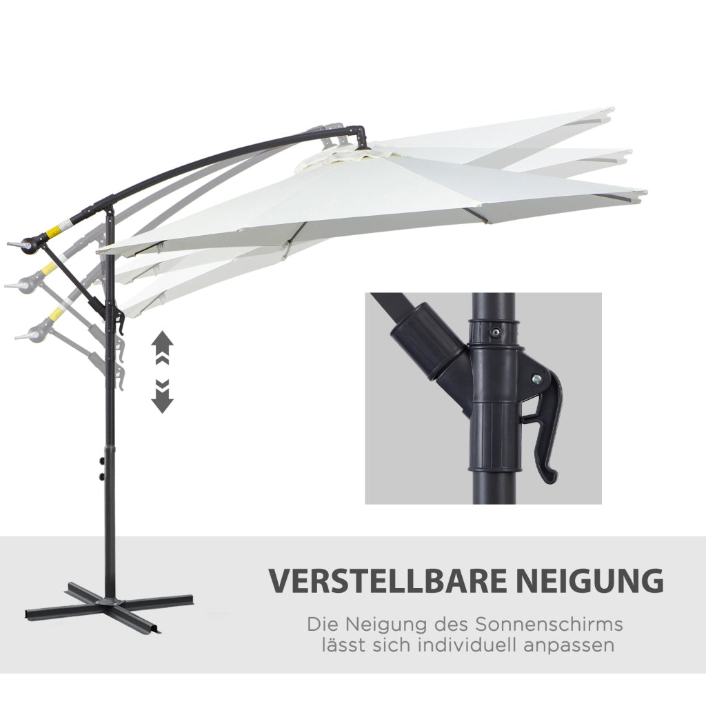 Ombrellone da Giardino ¨C zephmum ¨C Grigio Poliestere 300x300x250 cm
