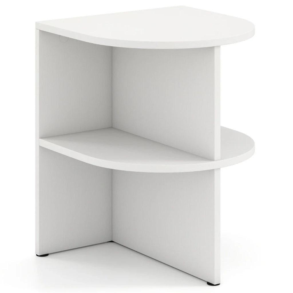 Set di 2 tavolini laterali semicircolari 38 x 38 x 48,5 cm pratico spazio di archiviazione design pulito MDF bianco 20_0014062
