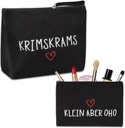 Set di cosmetici 2 pezzi per bambine e donne, borse da toeletta nere, borse da make-up impermeabili, piccole borse da make-up per borse a mano