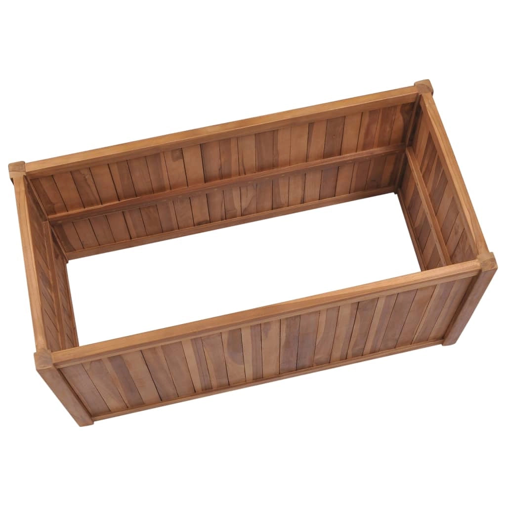 Aiuola rialzata per piante e fiori 100 x 50 x 70 cm legno massello di teak 02_0000900