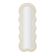 Specchio Bottarone, Specchiera, Articolo d'arredo a muro, Decorazione con specchio, 40x4 h160 cm, Crema