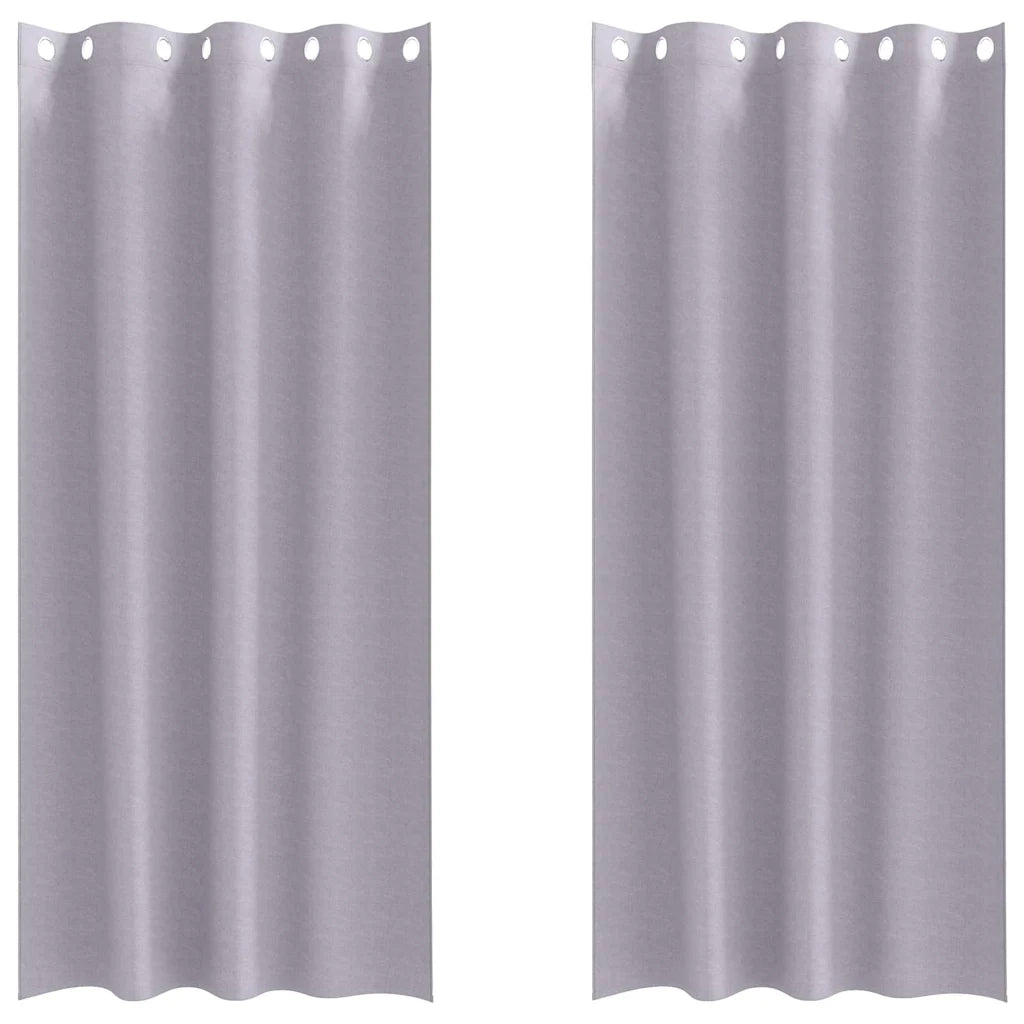 Tende Blackout con Anelli 2 pz Grigio Metallico 245 x 140 cm 4107361