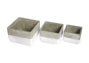 Set 3 Vaso Decorativo Moderno Per Fiori In Cemento Design Modello Quader