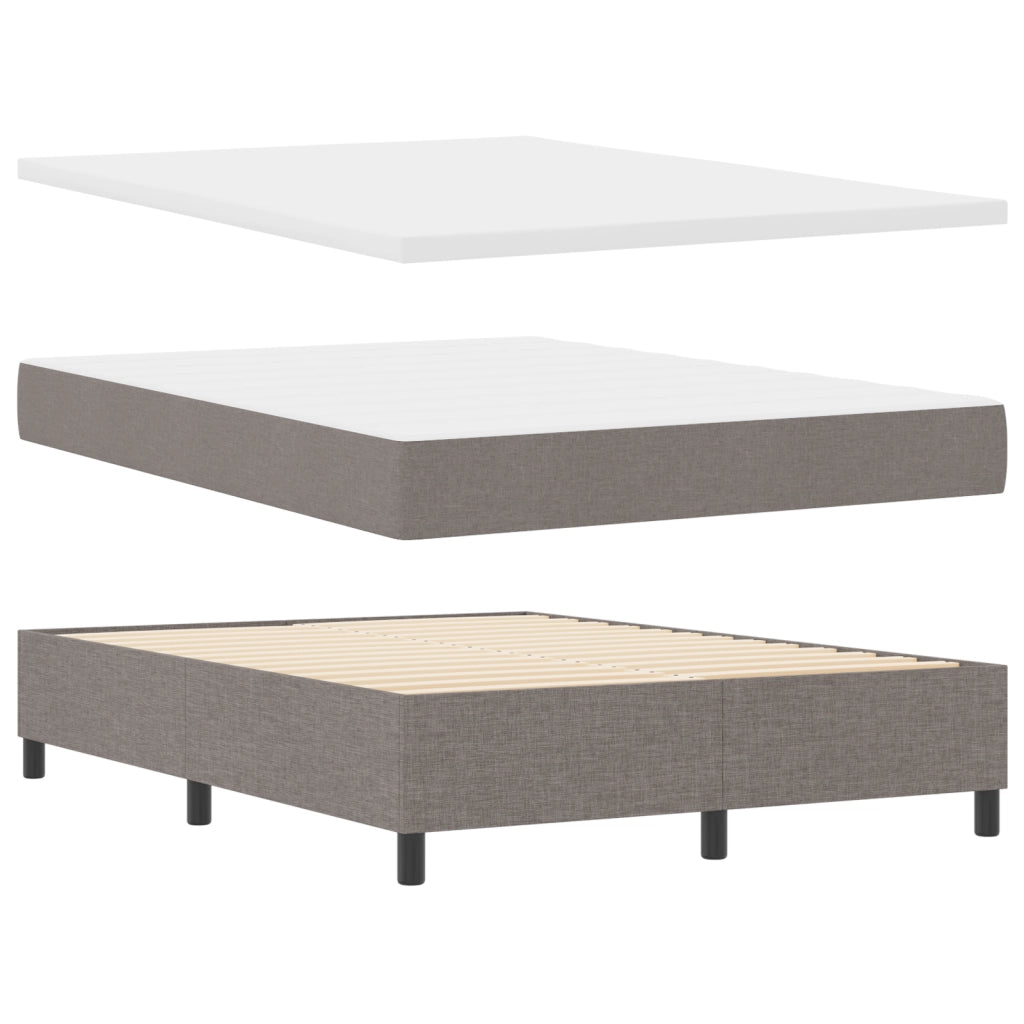 Box Spring con Materasso Tortora, 160x200 cm Tessuto