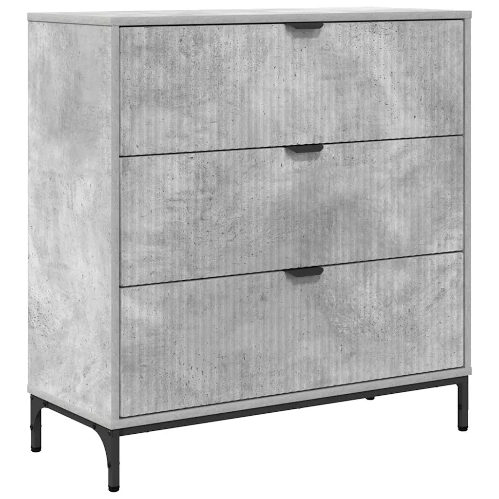 Credenza Grigio cemento 79,5 x 33 x 82 cm Legno multistrato