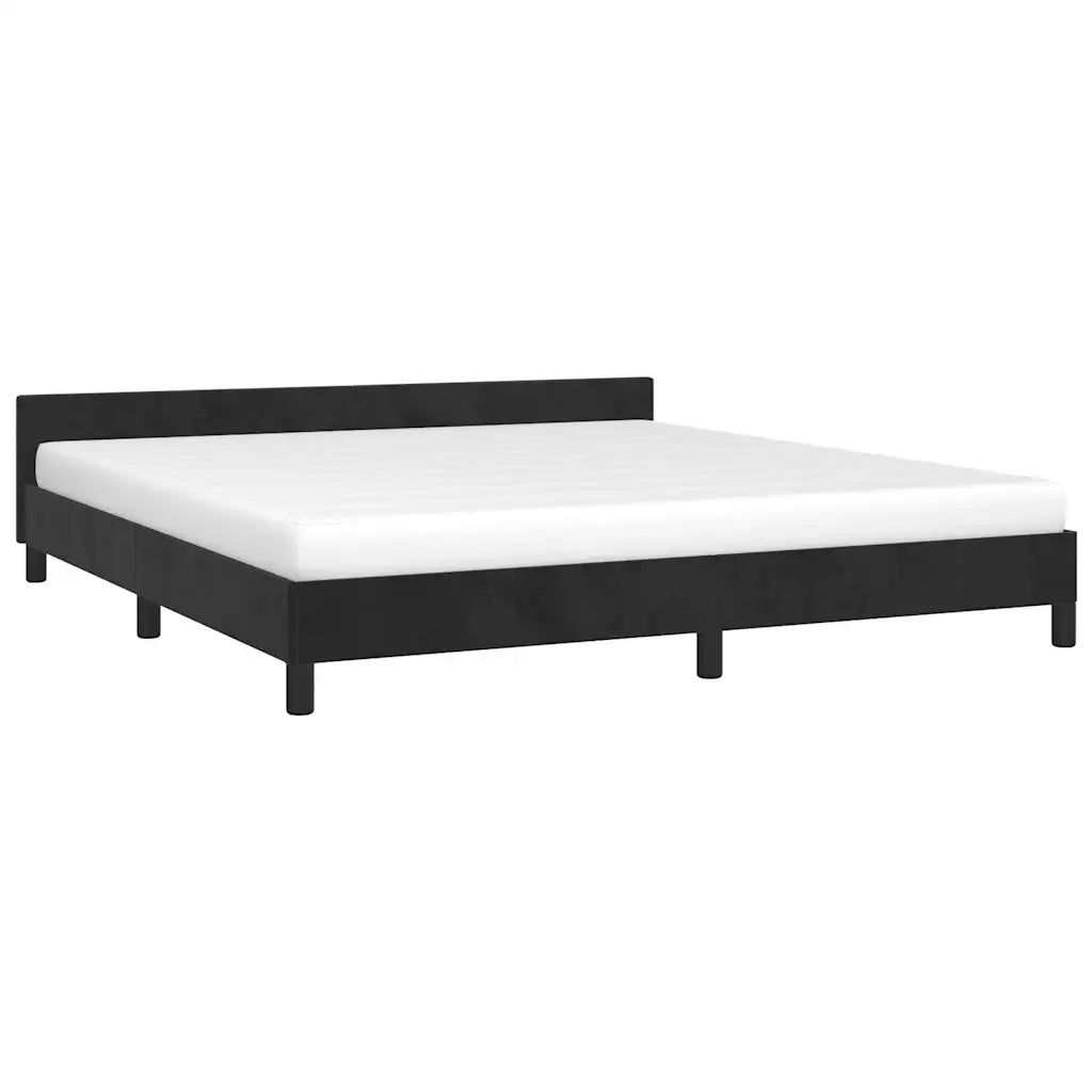 Giroletto senza Materasso-Struttura Letto Nero 180x200 cm in Velluto 592219