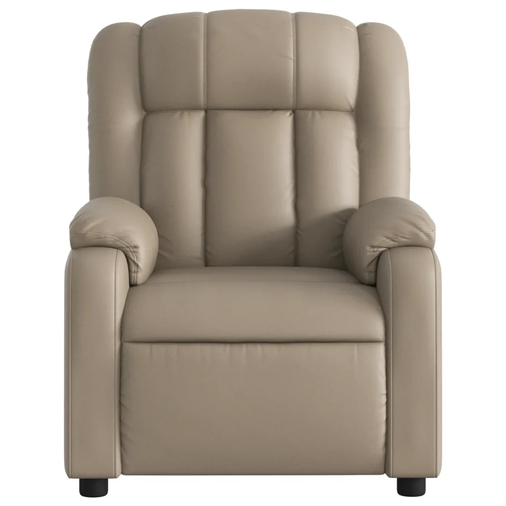 Poltrona | Sedia Relax Reclinabile Elettrica Cappuccino in Similpelle