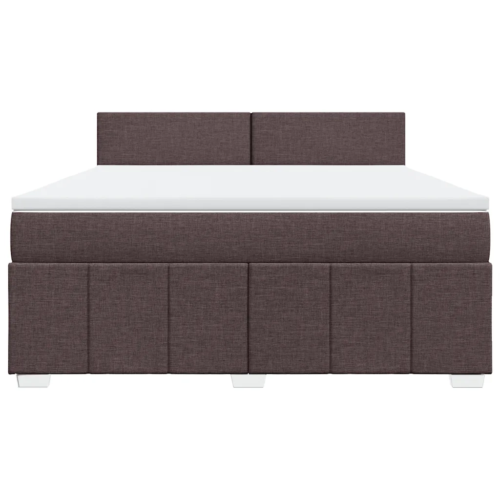 Giroletto a Molle con Materasso Marrone Scuro 180x200cm Tessuto 3287143
